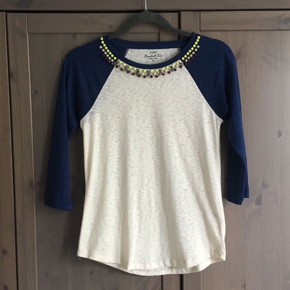 NWOT J. Crew Jeweled baseball tee - Picture 5 of 8
